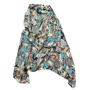 Accents by Lavello Women's Convertible Paisley Chiffon Vest, Kimono One Size‎